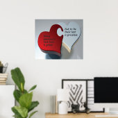 Poster Pièces de puzzle rouge et blanc, deuxième amour (Bureau à domicile)