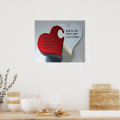 Poster Pièces de puzzle rouge et blanc, deuxième amour (Cuisine)