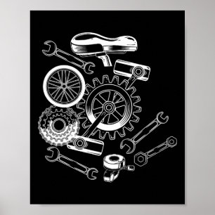 Poster Pièces de vélo cyclisme cycliste motard cycliste M