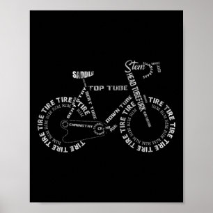Poster Pièces de vélo de bicyclette cyclisme cycliste cyc
