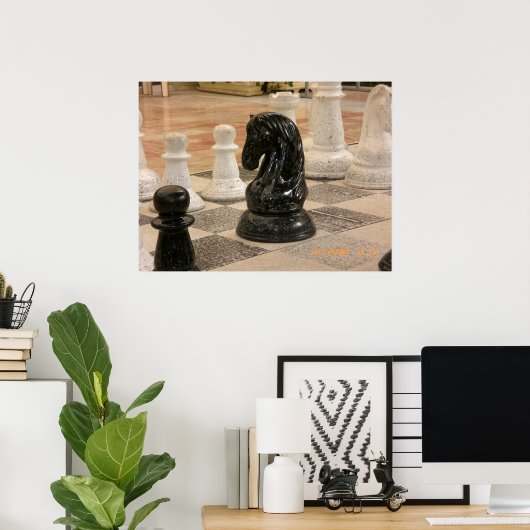 Poster Pièces d'échecs géantes (Bureau à domicile)