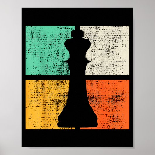 Poster Pièces d'échecs Roi Joueur  (Devant)