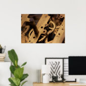 Poster Pièces internes de montre ancienne (Bureau à domicile)