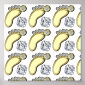 Poster Pied bébé doré (Devant)