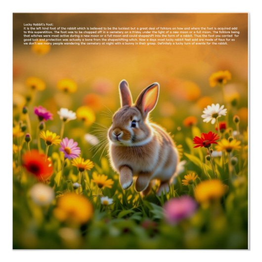 Poster Pied de Lapin Chanceux (Devant)