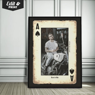 Poster Pied de moto sur mesure, Cadeau de moto Ace de piq