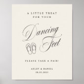 Poster Pieds de danse de mariage élégants crème (Devant)