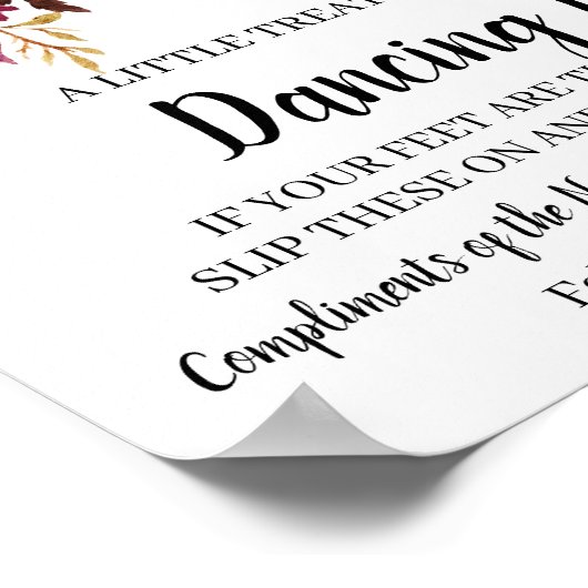 Poster Pieds de danse Flip Flops Mariage MarsalaFlower Si (Coin)