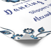 Poster Pieds de danse tongs | Panneau Mariage à fleurs bl (Coin)