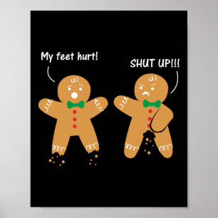 Poster Pieds de pain d'épices Mal Sarcastique Cookie Fun