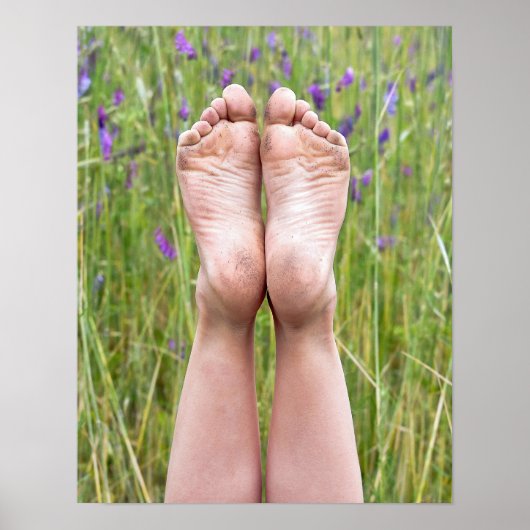 Poster pieds nus sales en fleur sauvage (Devant)