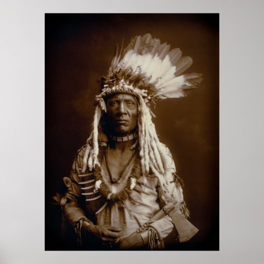 POSTER PIEGAN BLACKFEET MAN WEASEL TAIL 1900 (Devant)