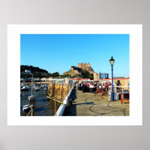 Poster Pier and castle at Gorey Jersey