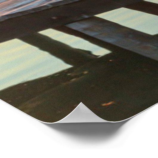 Poster Pier surplombe l'océan, Belize (Coin)