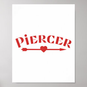 Poster Piercer Flèche Coeur professionnel Piercing Shop R