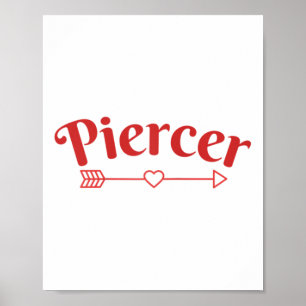 Poster Piercer Flèche Coeur professionnel Piercing Shop R