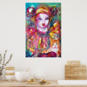 Poster PIERO AVEC CAT / Masques vénitiens (Cuisine)