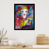 Poster PIERO AVEC CAT / Masques vénitiens (Cuisine)