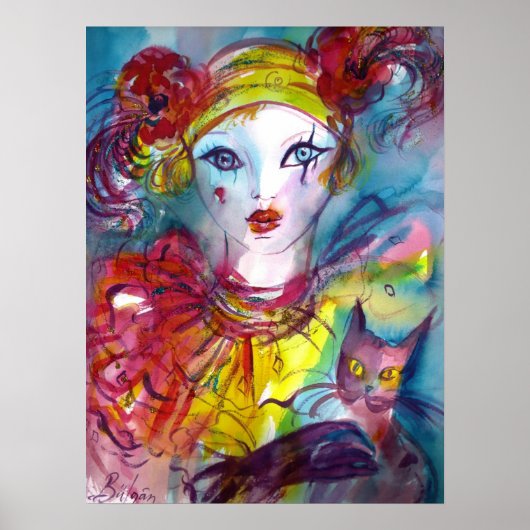 Poster PIERO AVEC CHAT / Masques de Venise (Devant)
