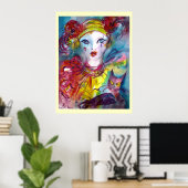Poster PIERO AVEC CHAT / Masques de Venise (Bureau à domicile)