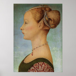 Poster Piero del Pollaiuolo, Portrait d'une jeune femme
