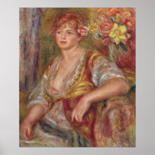 Poster Pierre A Renoir Blonde Woman with a Rose
