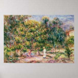 Poster Pierre A Renoir Femme dans le jardin des Colette