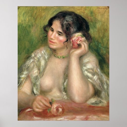Poster Pierre A Renoir | Gabrielle avec un Rose (Devant)