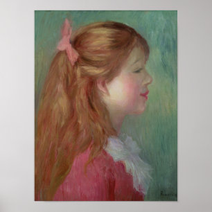 Poster Pierre A Renoir Jeune fille avec cheveux longs
