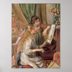 Poster Pierre A Renoir   Jeunes filles au piano