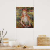 Poster Pierre A Renoir | Petite fille portant des fleurs (Cuisine)