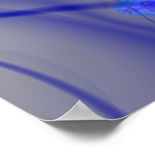 Poster Pierre | Art fractal violet et jaune (Coin)