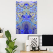 Poster Pierre | Art fractal violet et jaune (Bureau à domicile)