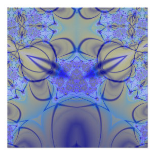 Poster Pierre Art fractal violet et jaune