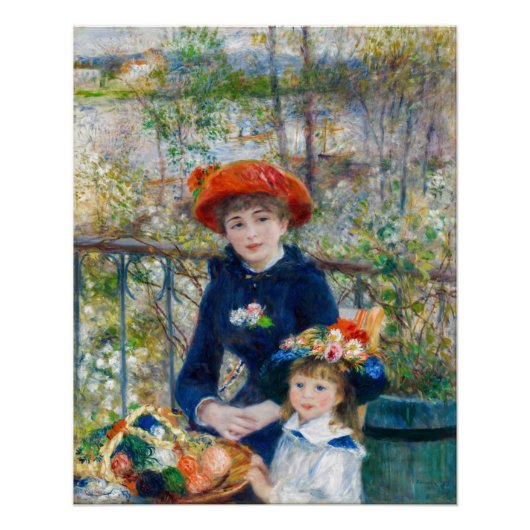 Poster Pierre-Auguste Renoir - Deux soeurs sur la terrass (Devant)