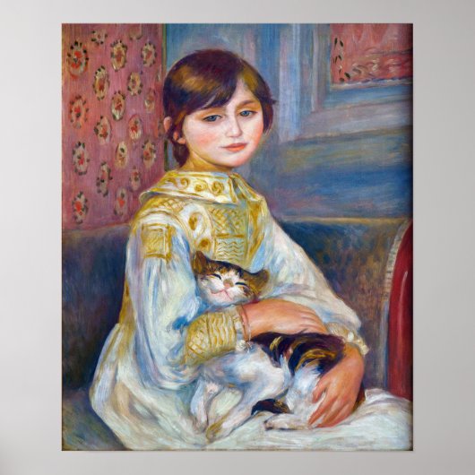 Poster Pierre-Auguste Renoir - Enfant avec chat (Devant)