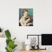 Poster Pierre-Auguste Renoir - Femme au chat (Bureau à domicile)
