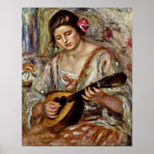 Poster Pierre-Auguste Renoir - Fille avec une mandoline (Devant)