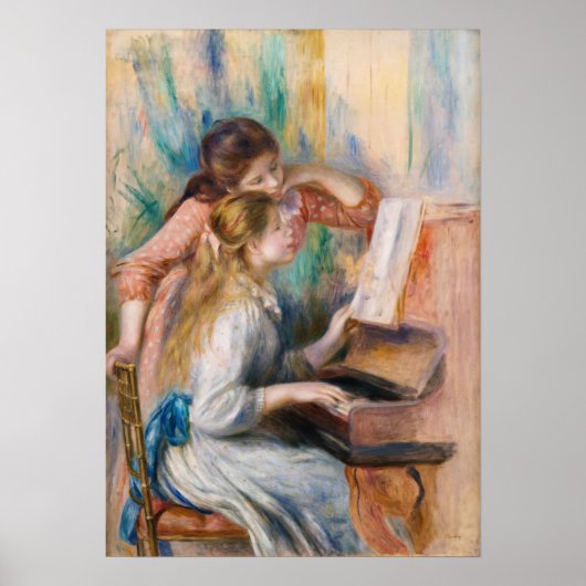 Poster Pierre Auguste Renoir - Jeunes filles au piano (Devant)