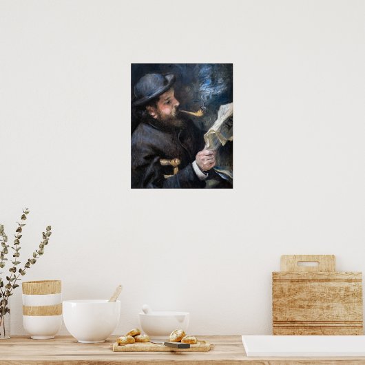 Poster Pierre-Auguste Renoir - Lecture Claude Monet (Cuisine)
