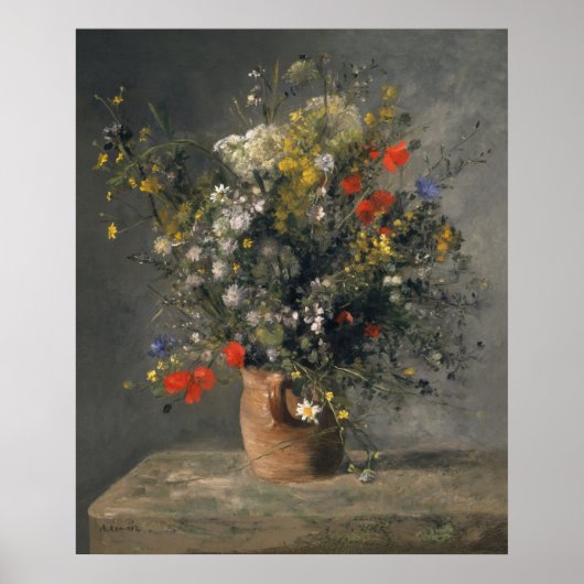 Poster Pierre Auguste Renoir Painting, Flowers In A Vase (Devant)
