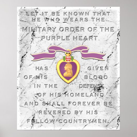 Poster Pierre blanche "PURPLE HEART" (Devant)