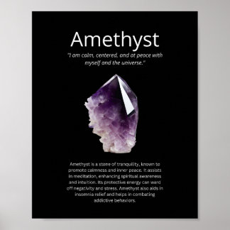 Poster Pierre cristalline Améthyste Signification