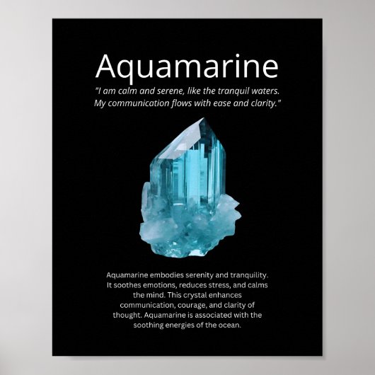 Poster Pierre cristalline Aquamarine Signifie (Devant)