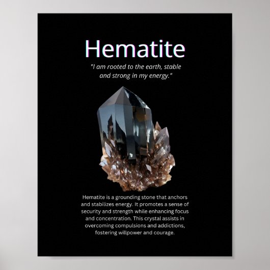 Poster Pierre de cristal Hématite Signifiant (Devant)