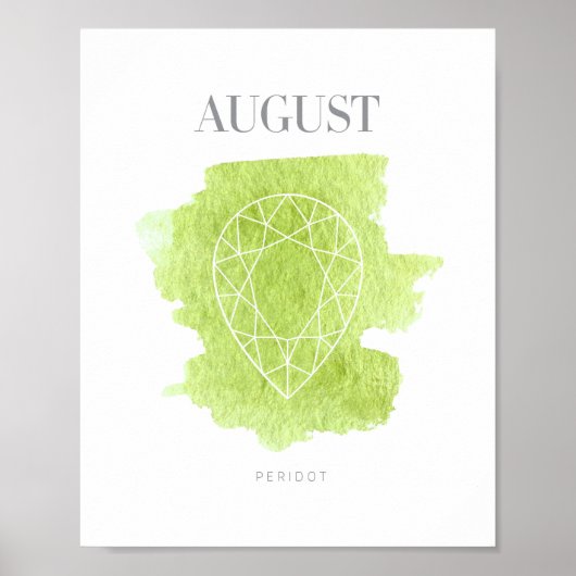 Poster Pierre de naissance Peridot août (Devant)
