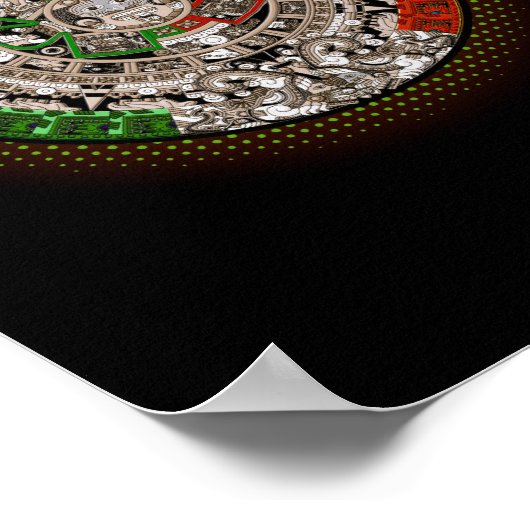 Poster Pierre de soleil du calendrier aztèque Gravure d'a (Coin)