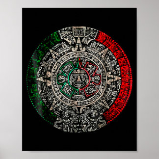 Poster Pierre du Soleil du calendrier aztèque Art mexicai