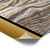 Poster Pierre en marbre gris Brown / Art frontalier en or (Coin)