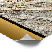 Poster Pierre en marbre gris Brown / Art frontalier en or (Coin)